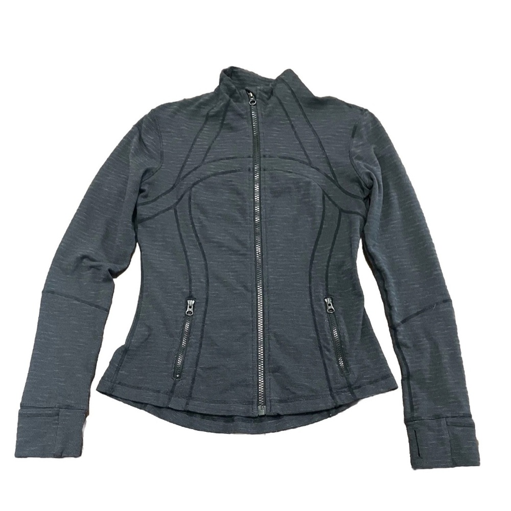 Lululemon Women’s Size 8 Define Jacket Full Zip Charcoal Black Vent Thumbholes